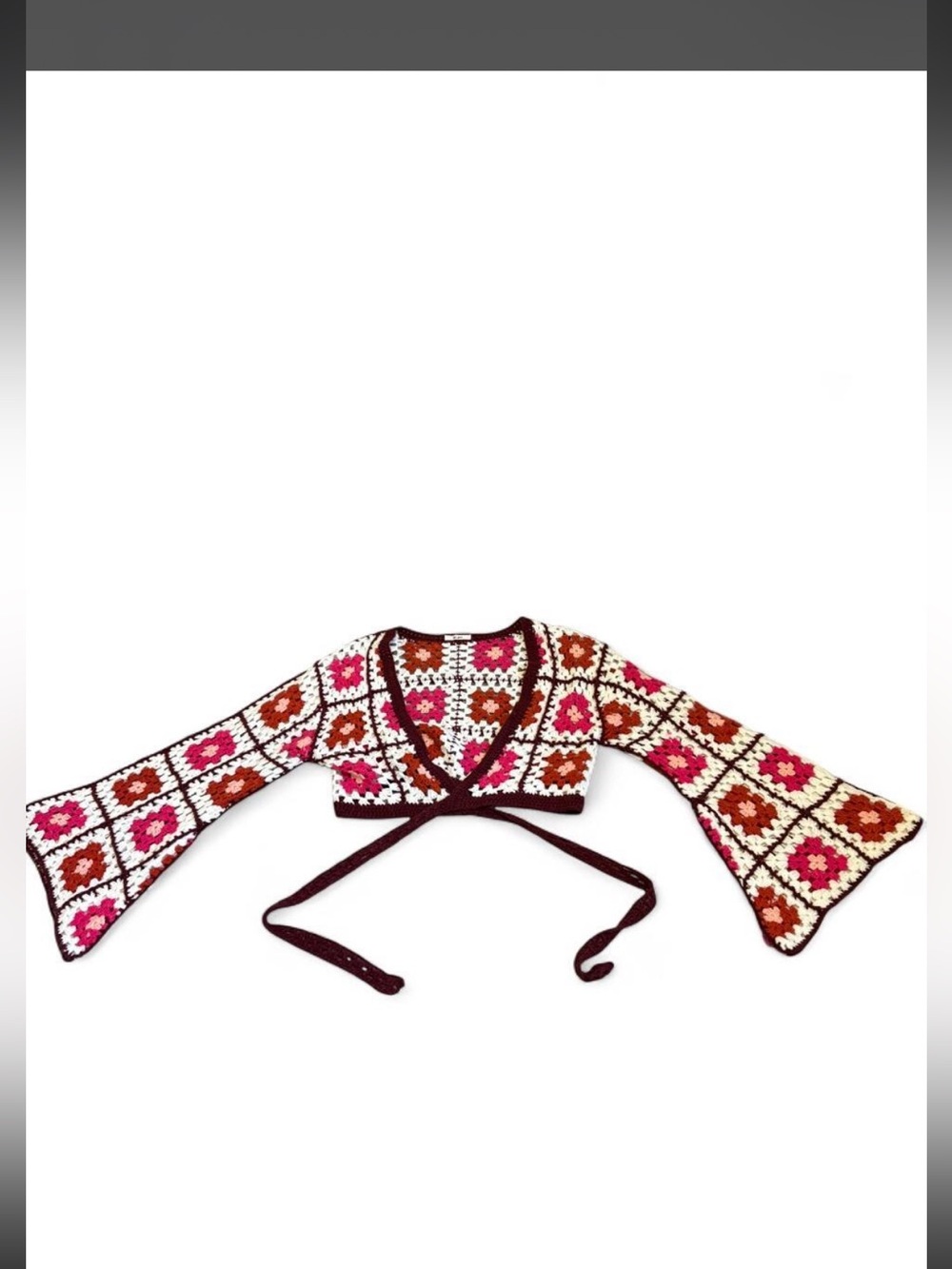 Francesca’s Multicolor Granny Square Wrap Sweater - Women